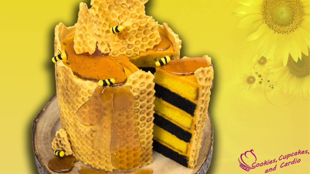 surprise inside honey bee cake 