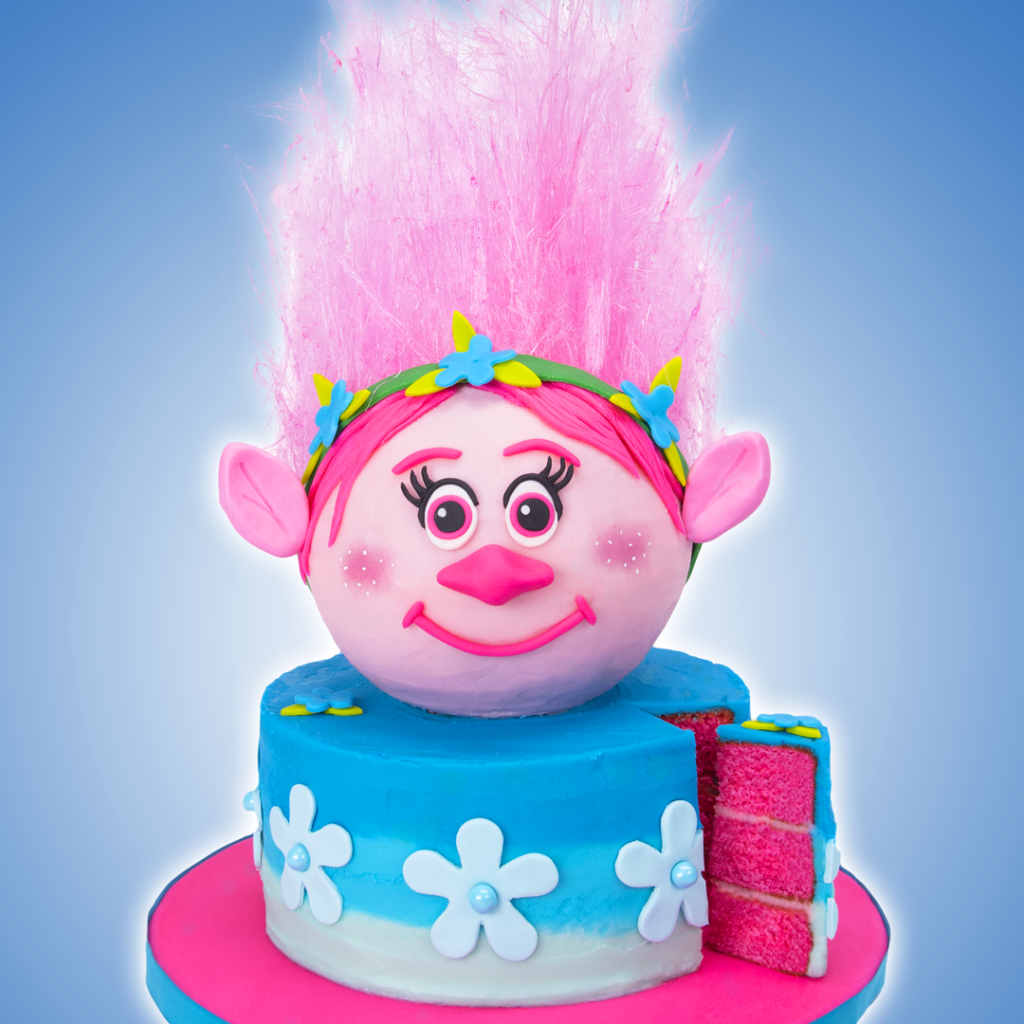 troll cake with edible hair