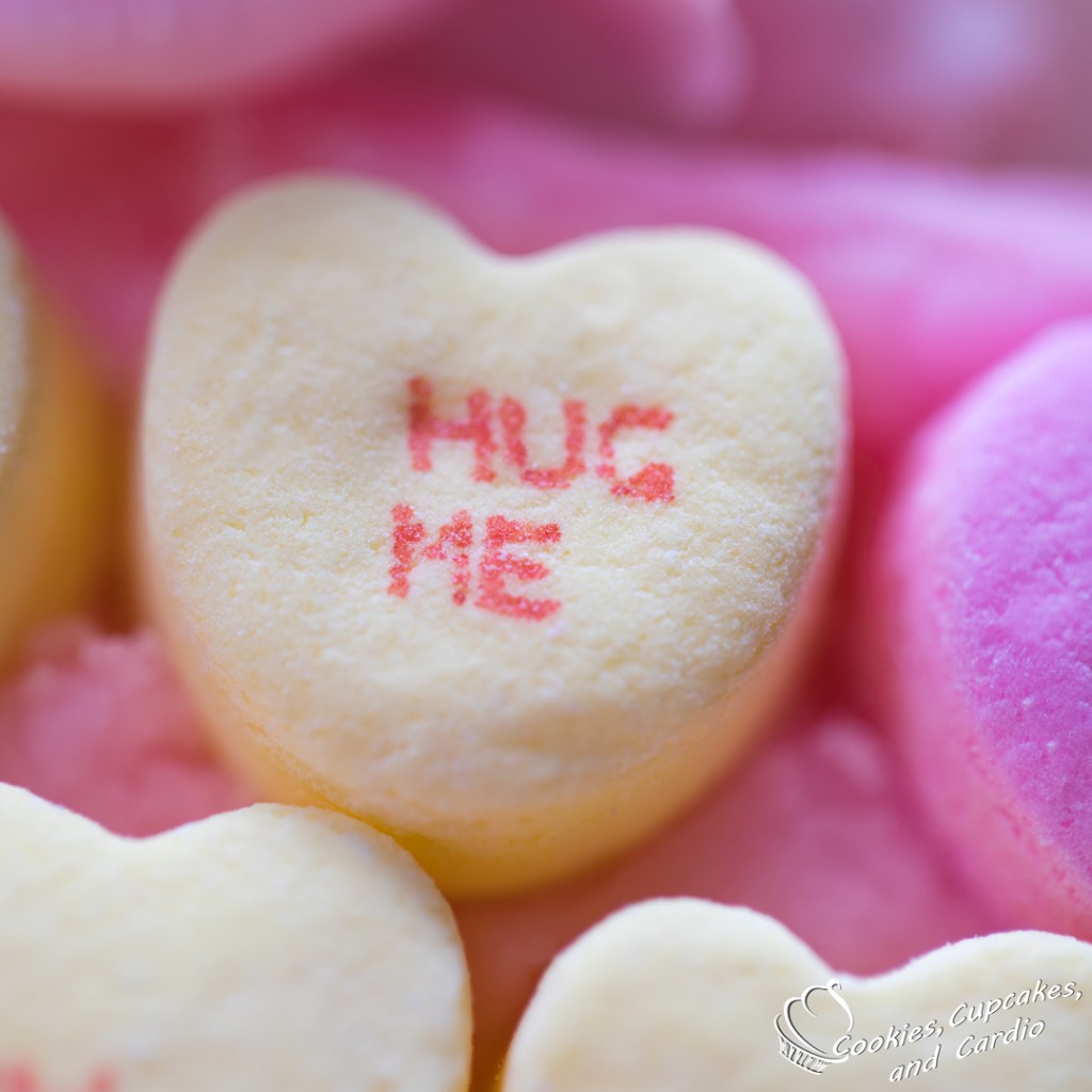 candy hearts hug me