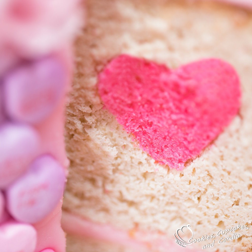 Surprise inside valentine's day heart cake 